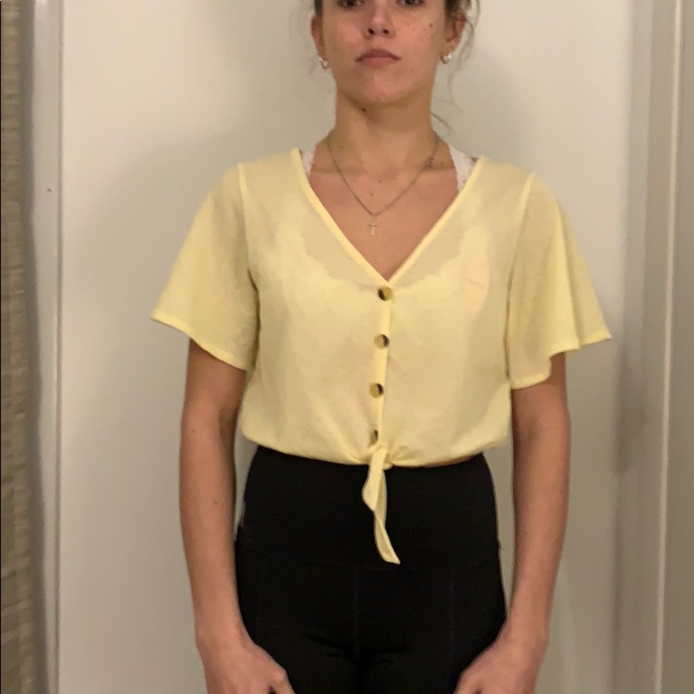 Yellow crop top